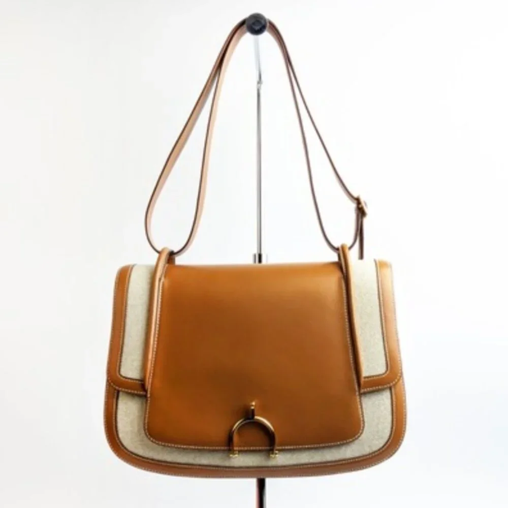 Hermes Barenia Toile With Horse Bit Buckle - Picture 3 of 16